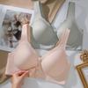 Breathable Front Buckle Seamless Underwear Thin Style Large Chest Small Plus Size Middle-aged and Elderly Women Comfortable No Ring Nursing BraBra