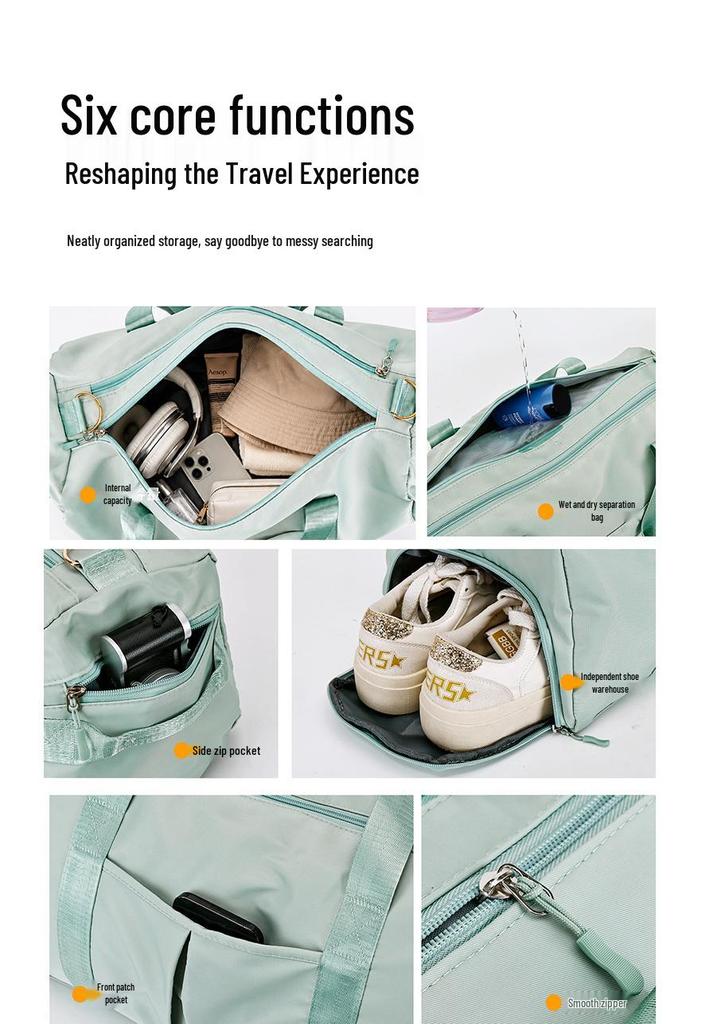 Large-Capacity Travel and Gym Bag with Wet/Dry Separation for Casual Use
