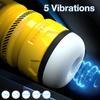 Automatic Vibration Male Masturbator ZEMALIA Vibration Stroker Sleeve 3D Textured Soft Silicone Portable Pocket