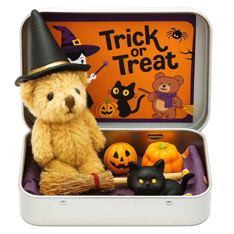 Creative Halloween Surprise Box Party Gift With Pre-Installed Pocket Bear Broom Pumpkin Candy Filling Toy Gift Box Set For Kids