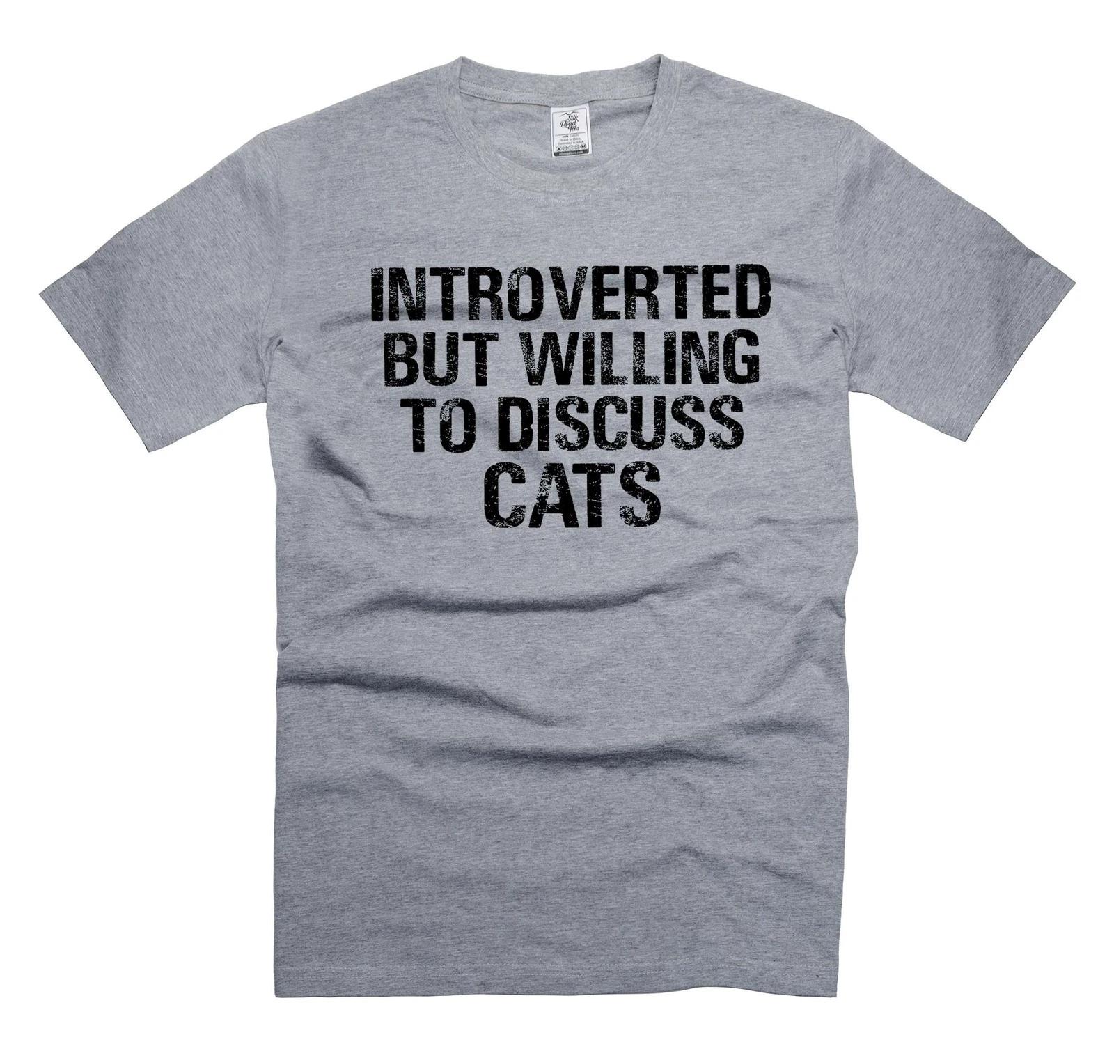 

Introvert T-Shirt Cat owner Shirt cat lover gifts Anti social person unisex tee S