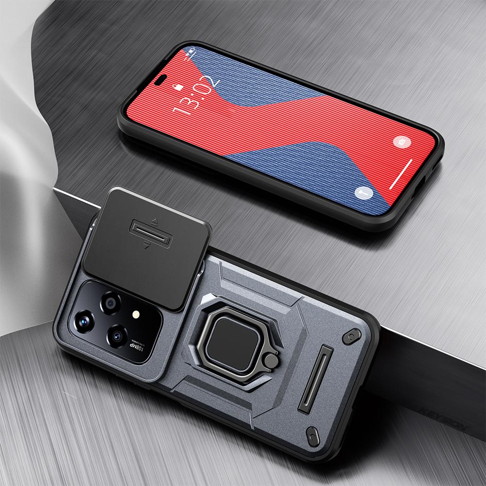 

Противоударный чехол KEYSION для HONOR 200 Lite 5G, защитное кольцо для объектива камеры, чехол-подставка для телефона для Huawei Honor 200 Lite for Honor 200 Lite серый