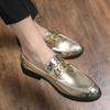 Luxury Party Golden Loafers Pea Shoes Business Leather Shoes Evening Dress Patent Leather Loafers Male Gentleman Luxury Shoes