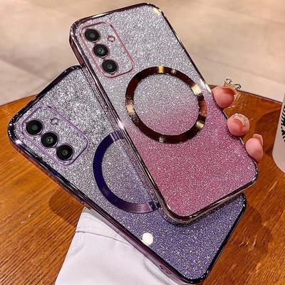 Una custodia semplice A58 con glitter sfumato elettromagnetico placcato, 2A79 anti-caduta adatta per custodie per telefono OPPOReno13Pro