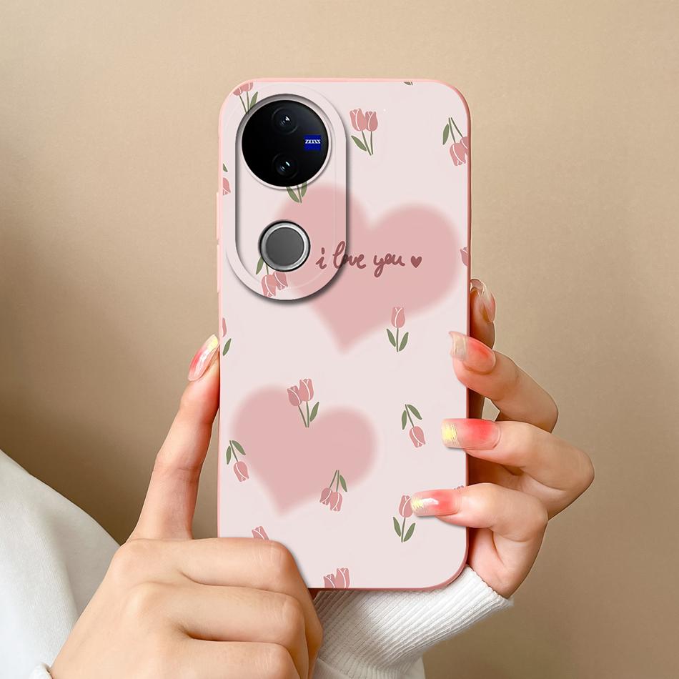 For Vivo V50 Lite Case Cute Cartoon Phone Shell Soft Liquid Silicone Back Cover For Vivo V 50 Full Protection Shockproof Bumper