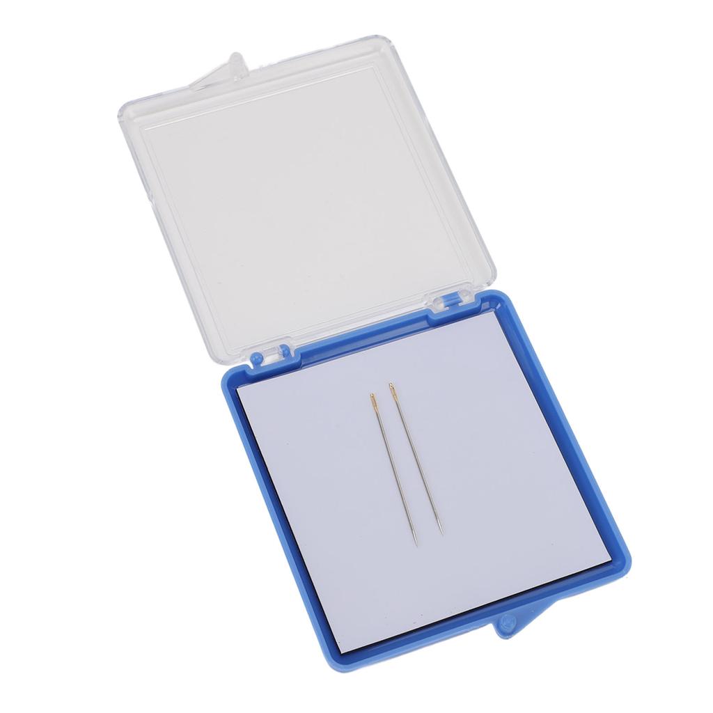 Magnetic Sewing Needle Case Transparent Cover Knitting Pin Plastic Storage Box with 2 Needles