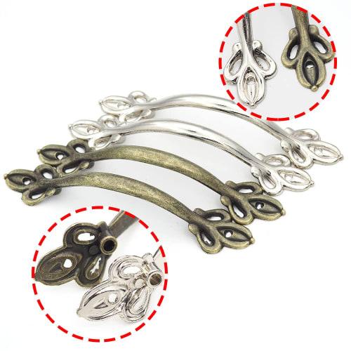 Hymyily 10-Piece Zinc Alloy Arched Antique Handles, Retro Bow-Shaped Pull Handles, Approx. 4.5" Long X 0.8" Wide, Antique-Style Screws for Furniture,