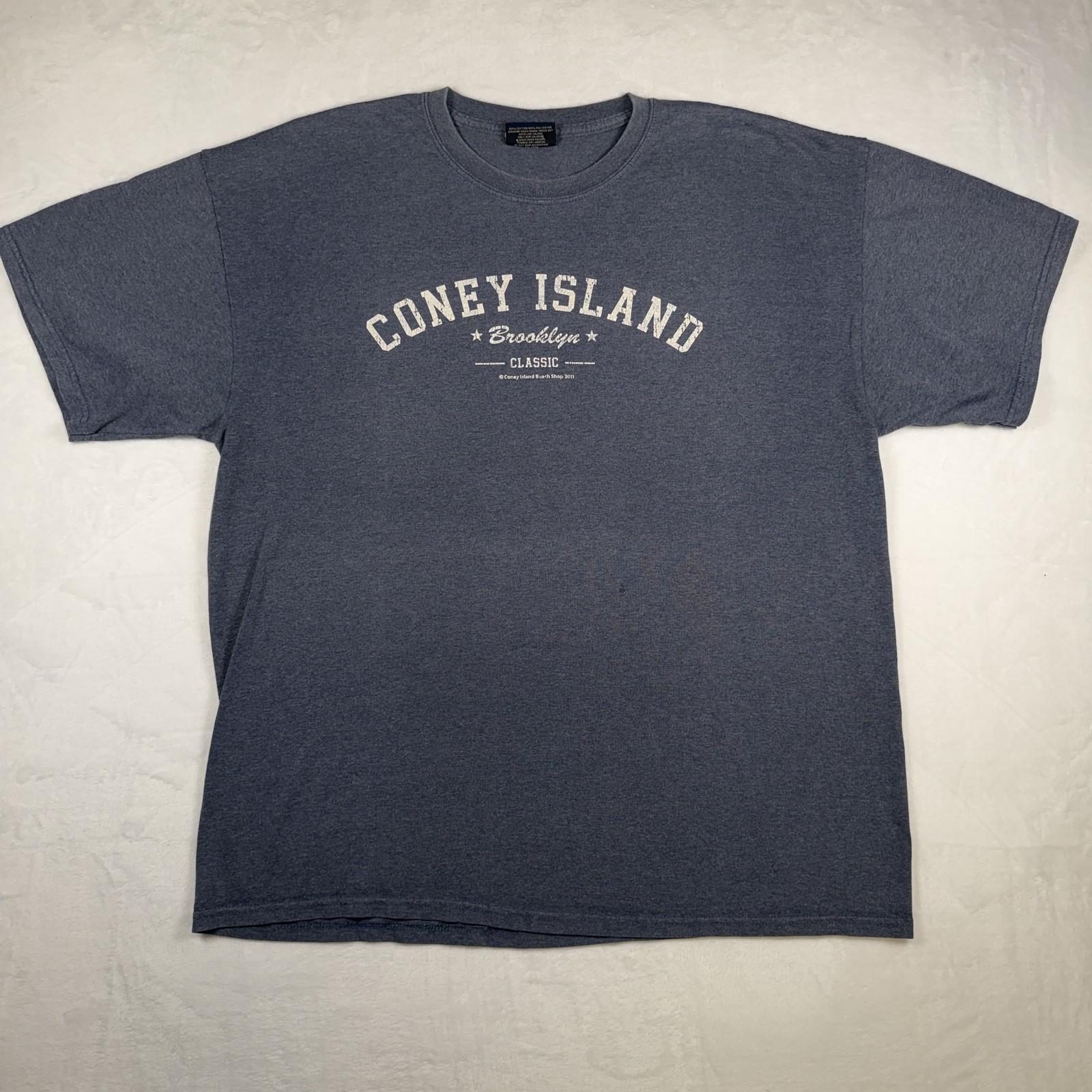 Coney Island NY Men s Graphic Tee Shirt Navy Size XL Brooklyn Classic Casual Unisex T-Shirt XXXL