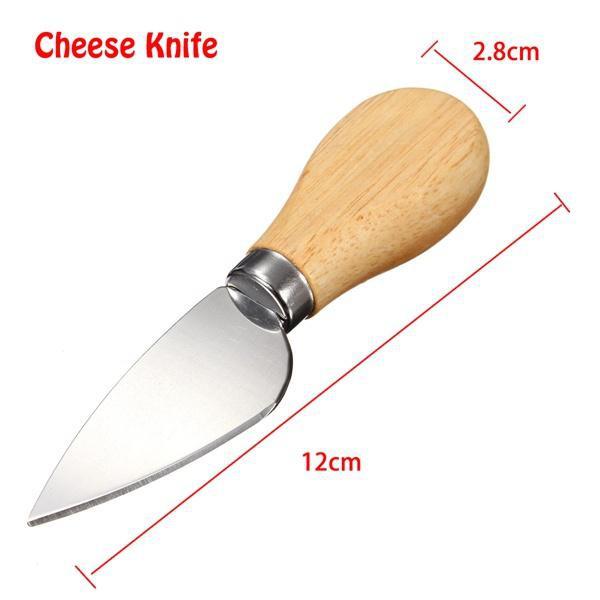 4pcs/set Wood Handle Sets Bard Set Oak Bamboo Cheese Cutter Knife Slicer Kit Kitchen Cheedse Cutter Useful Cooking Tools