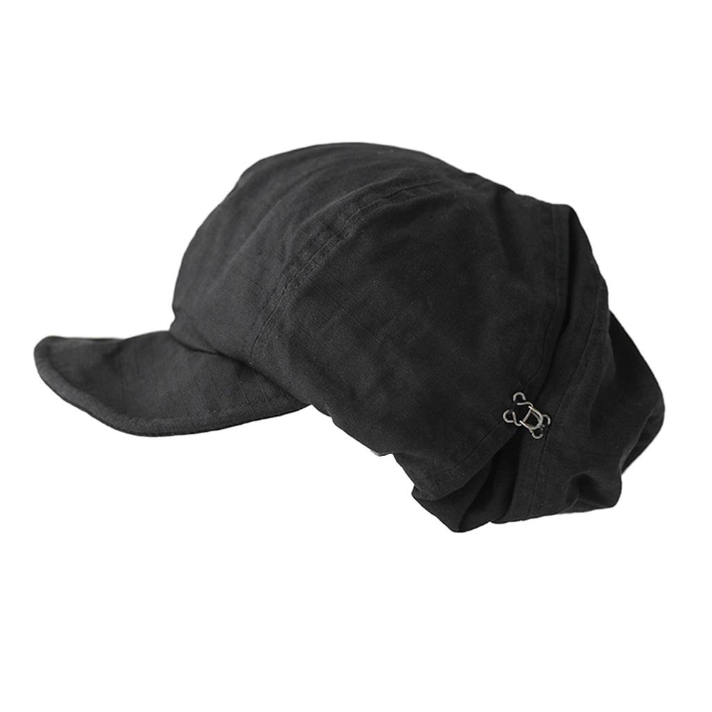 Dark Beret Cabbie Hat Oversized Painter Hat Beret Baker Boy Hat for Street Strolling Dark Fashion Hat Props