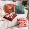 Christmas Cartoon Santa Pillowcase Cushion Back Pillow Cover Xmas Holiday Decor