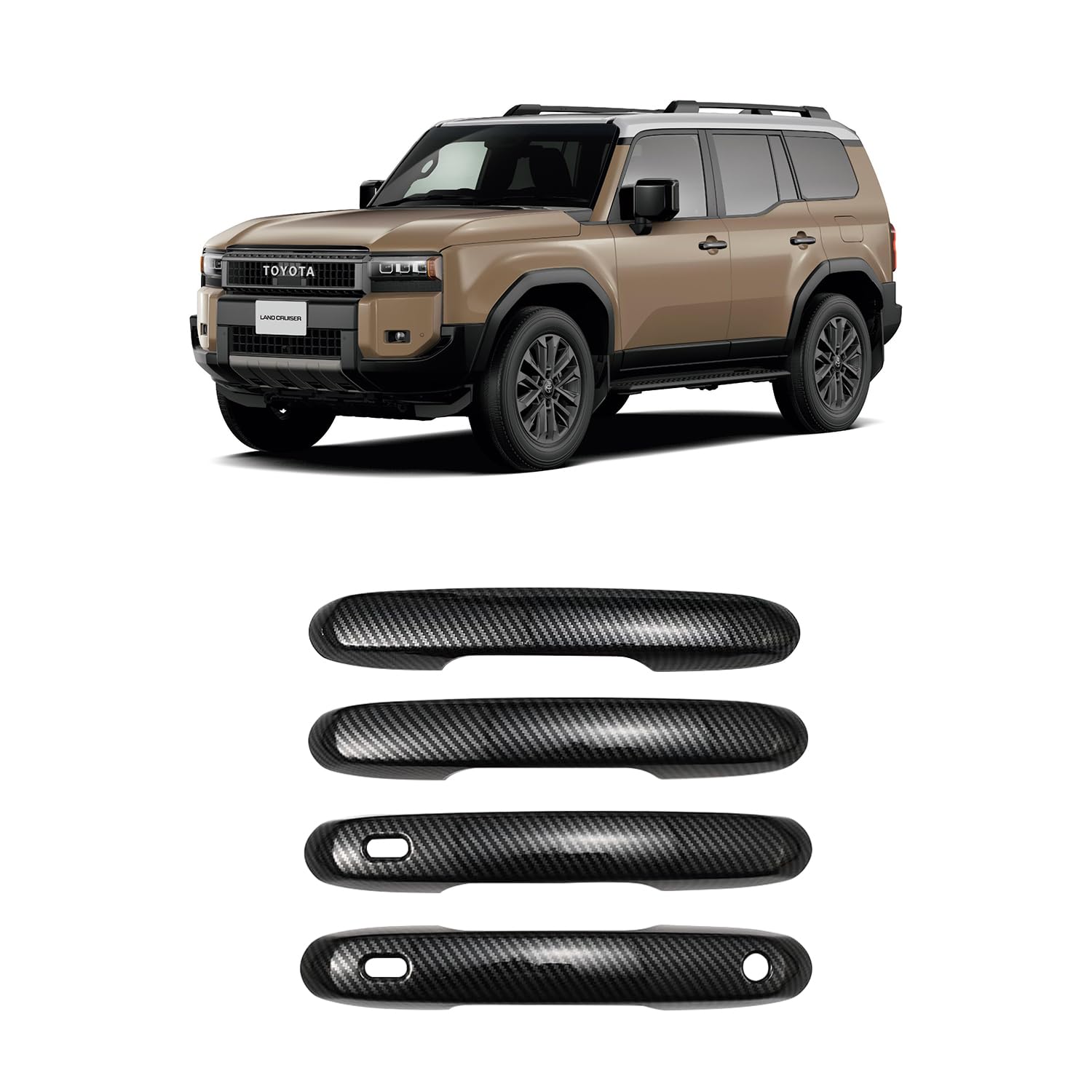 

MEKOMEKO Накладка на дверную ручку для Toyota New Land Cruiser серии 250, накладка на дверную ручку, накладка на дверную панель, внешняя, предотвращает царапины от ногтей, изготовлена из АБС-пластика