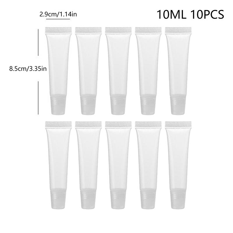 10 Pcs 8ml /10cm/15ml Empty Lipstick Tube Lip Balm Soft Tube Makeup Squeeze Clear Lip Gloss Container Empty Lip Gloss Tubes