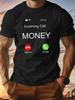Incoming Call Money Accept Graphic Vintage Men's Summer T-Shirt Casual Tshirts O-neck Short-sle