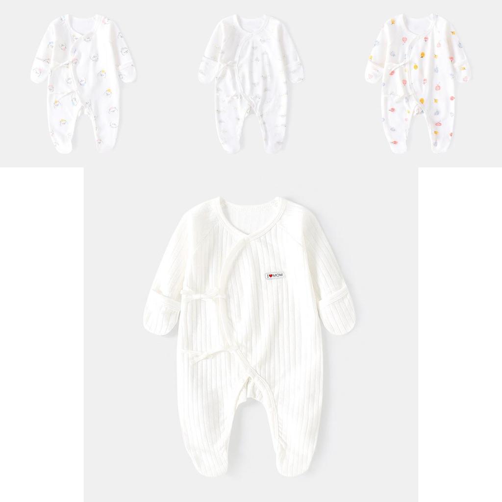 Apple Bear Cloud Print Baby Cotton Romper Suit For Newborns And Infants
