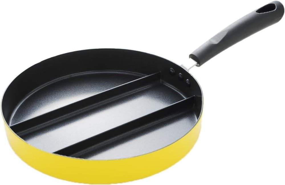 Ernest Frying Pan Egg Triple Induction Cooks Three Side Dishes Including Omelets and Soup Favorite Brand of Major (Center Pan), Compatible,