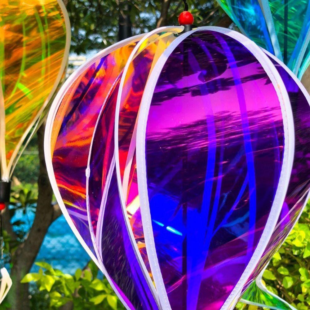 Giant Size Hot Air Balloon Spinners Plastic Material Color-changing Film Rotating Sequins Rainbow Colors Striped Tie Dye