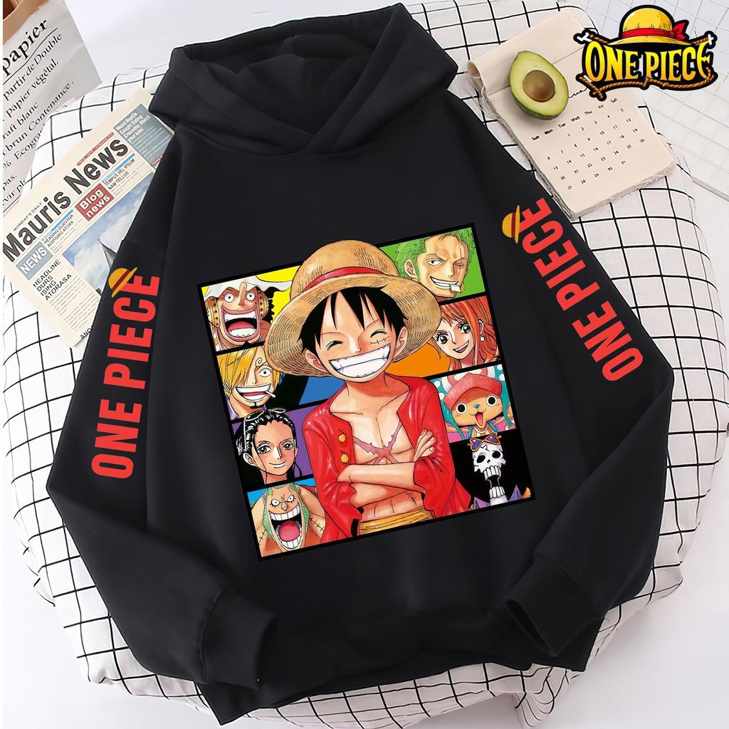 Spring Autumn Luffy Zoro Boys Girls Sweatshirt Hooded Pullover Anime One Piece Hoodies Casual Streetwear Costume Fashion Tops