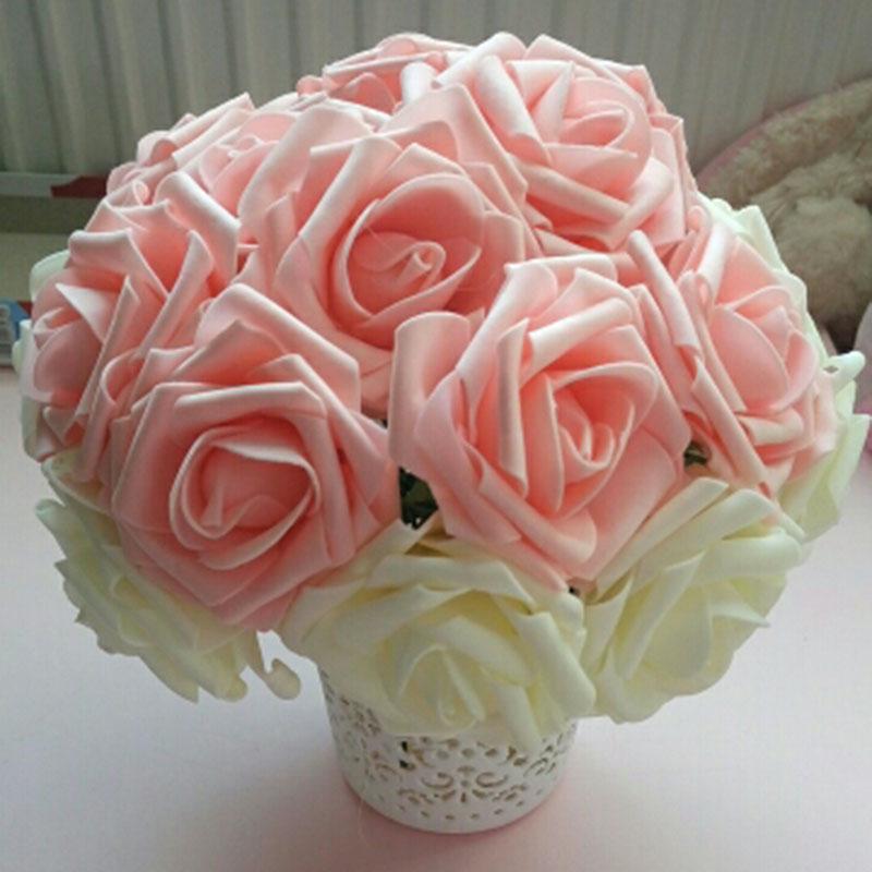 Buy 10 Heads 8CM Artificial Flowers PE Foam Rose Flowers Bride Bouquet ...