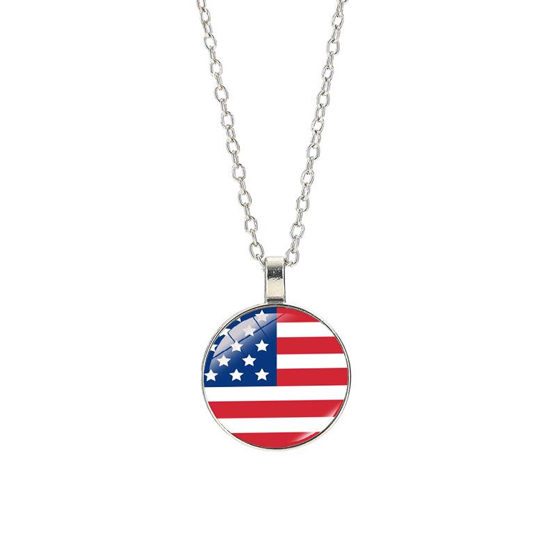 World Cup Top 32 National Flag Necklace - Football Pendant for Men & Women