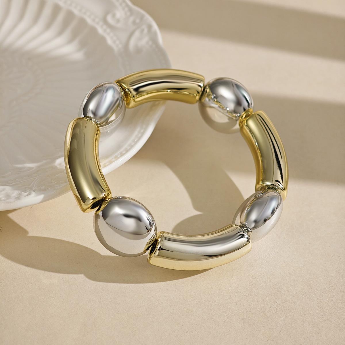 Модный Браслет с Круглыми Бусинами, Персональный, Нишевый Дизайн, Преувеличенный, Неправильной Формы, Высококачественный, Для Женщин