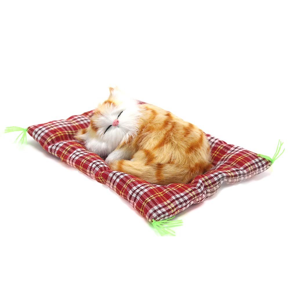 Coolayon 2-Pack Plush Cats Sleeping in Slippers, Mini Kitten Pad with Sound, Car Decoration, Kids Gift for Boys and Girls