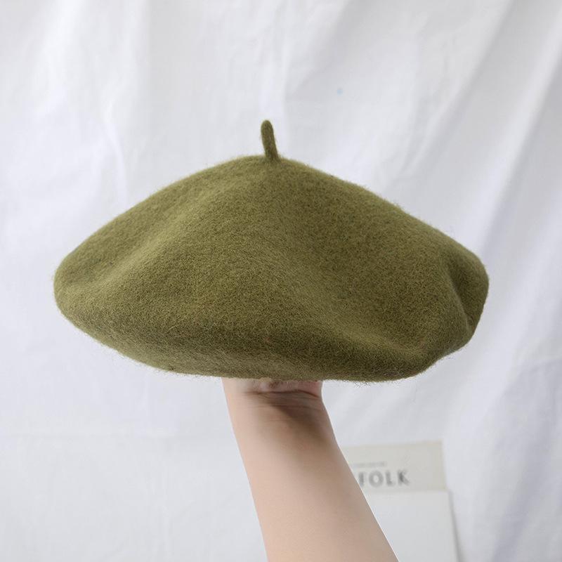 Women's Cross-Border Wool Beret: Autumn/Winter Korean-Style, British Retro Octagonal Painter Hat for Large Head Circumference