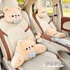 Cute Plush Bear Car Headrest Pillow Waist Support Cushion Soft Fluffy Auto Neck Rest Back Lumbar Pillow Vehicle Interior Decor