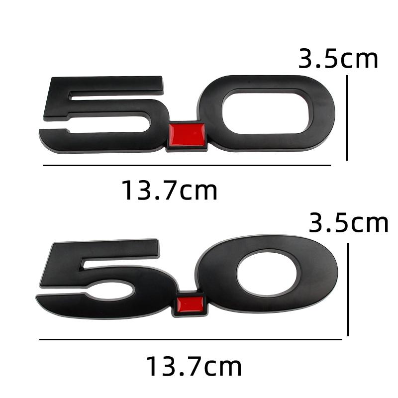 VVBK3 Car 3D Metal 5.0 Logo Decals Sticker For Ford Mustang GT GT50 2021 2020 2019 2018 Rear Trunk Body Badge Emblem Styling Stickers