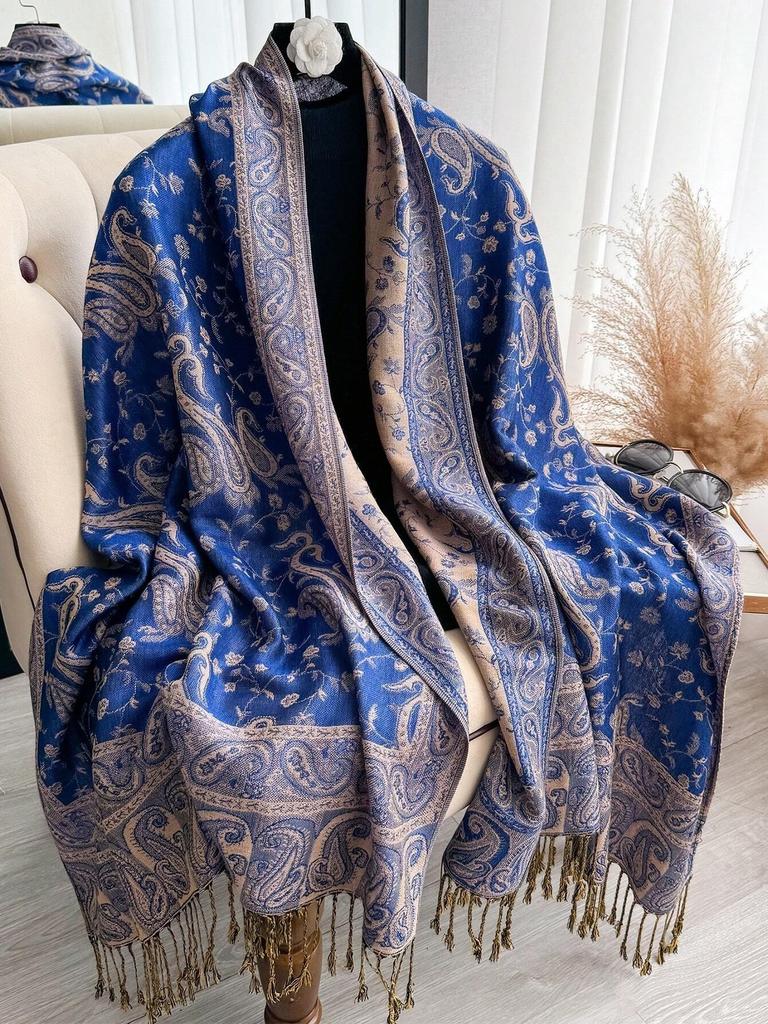 24Color Luxury Bohemian Style Shawl Women Scarf Jacquard Paisley Pattern Designer Lady Muslim Hijab Pashmina