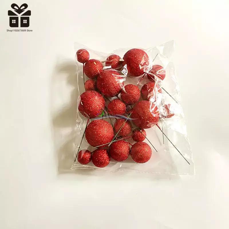 20PCS Cake Topper Ball Set 2cm-4cm Spheres DIY Birthday Cake Decoration for Party Celebrate Wedding Glitter Balls