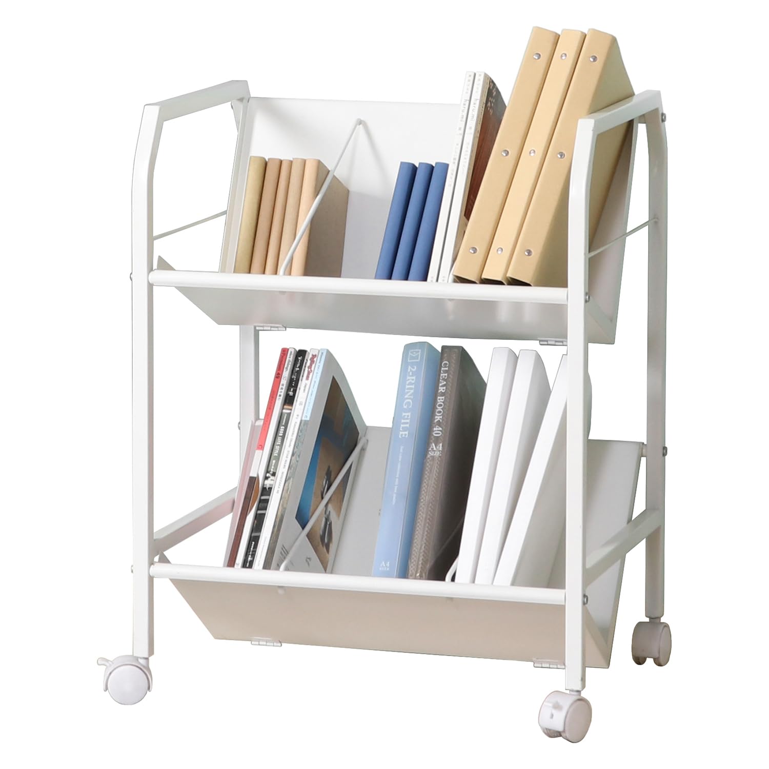 

Fuji Boeki File 55cm x 40cm x 70cm Steel A4 with 83983 Wagon, 2-tier, (W) (D) (H), White, Rack, Compatible, Casters, белый