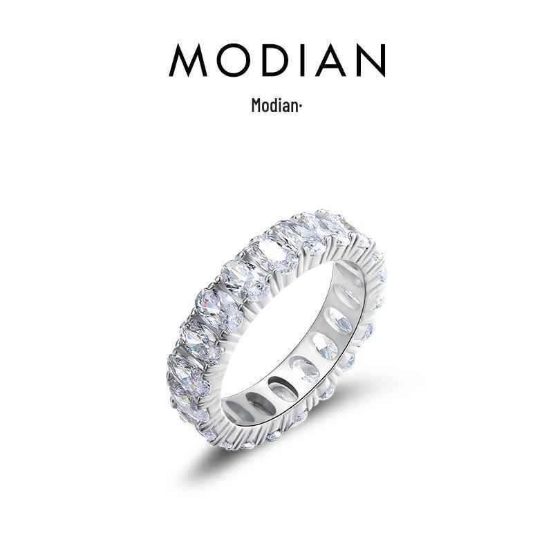 

Luxury Full Diamond S925 Sterling Silver Egg Shape Ring for Women – European and American Fashionable Versatile Ring US Size 8