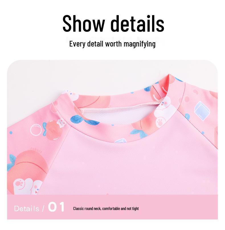 2026 Nieuwe Sneldrogende Gesplitste Zwempak Set voor Meisjes, Zwemkleding met Zonbescherming voor Leeftijden 7-12