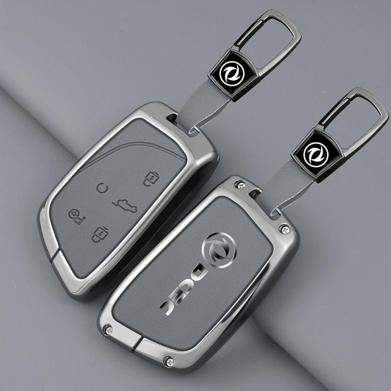 NEW Zinc Alloy Leather Car Key Case Cover Shell for DongFeng AEOLUS 2022 Keyring Keyless Protection Accessories
