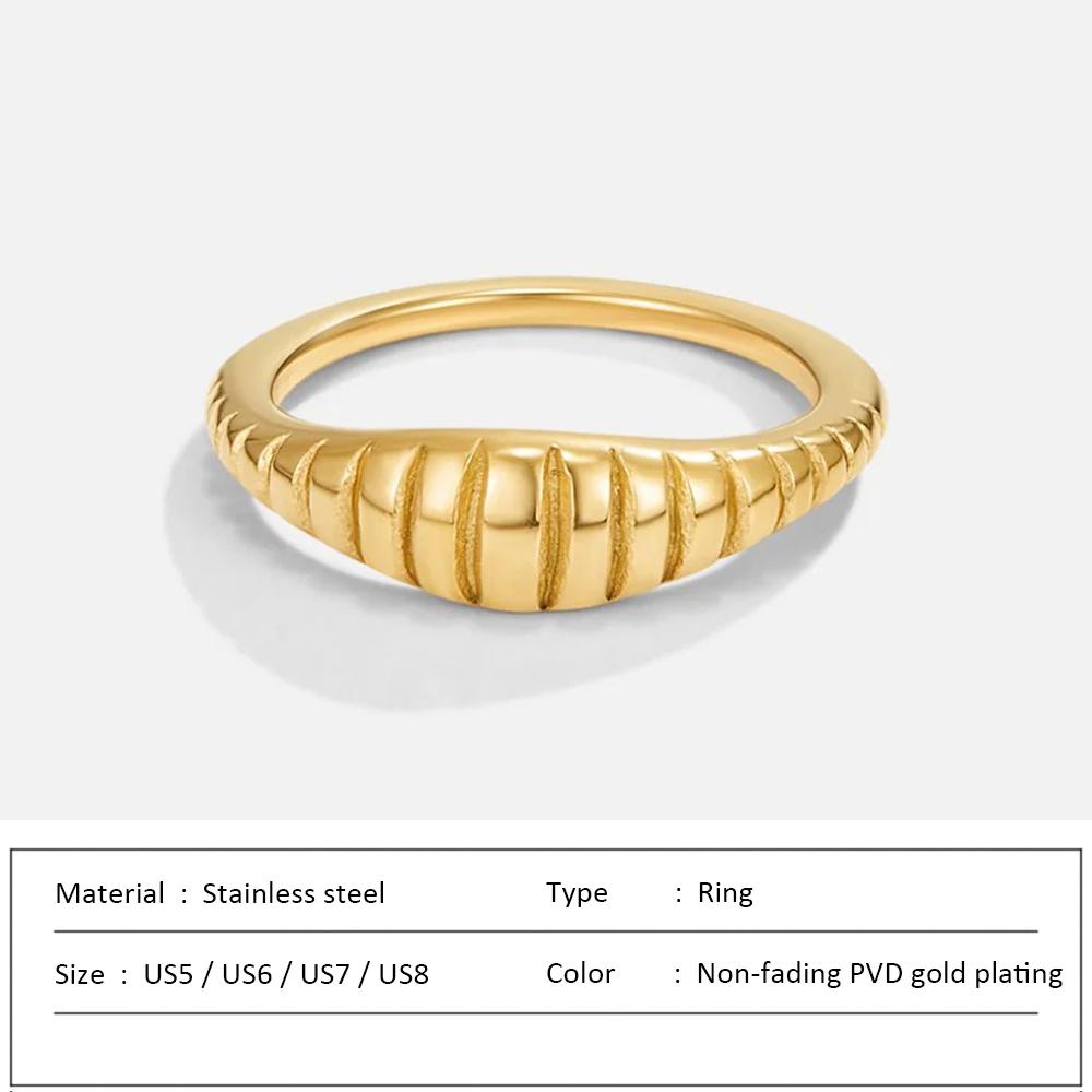 Waterproof Stainless Steel Ring for Women Non-fading Heart Ring Stylish Metal Rings Simple New Jewelry