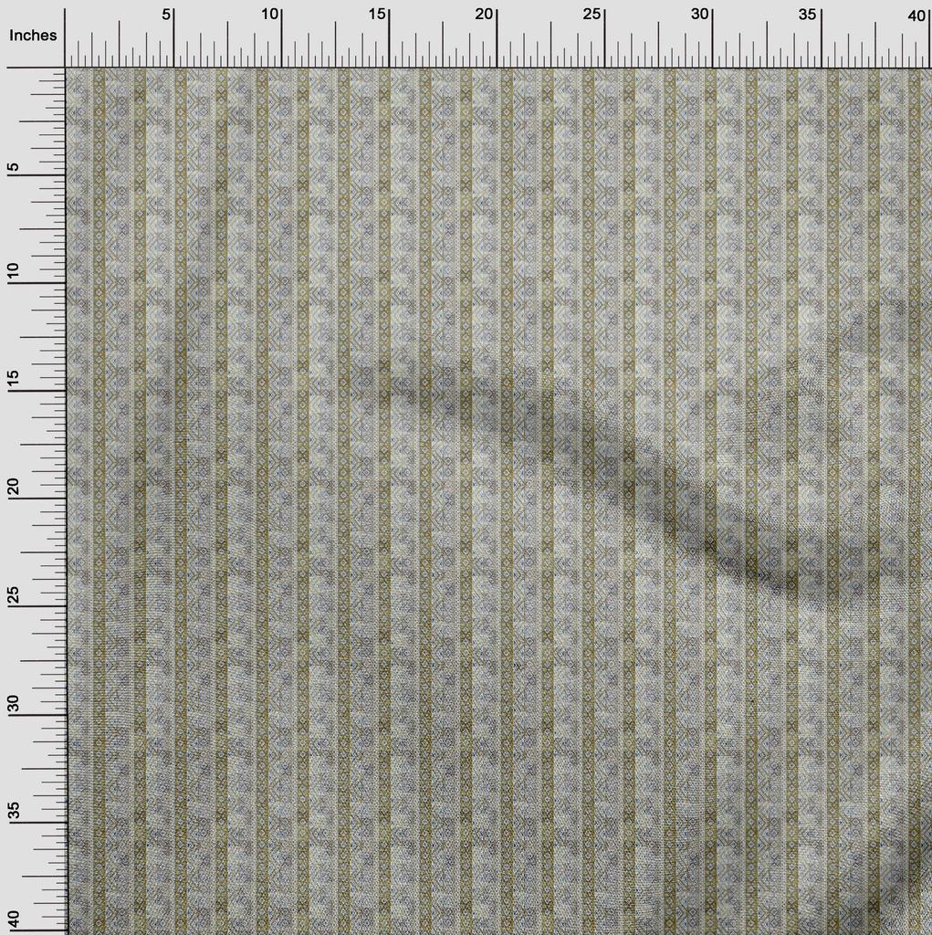 oneOone Cotton Flex Gray Fabric Asian Kilim Craft Projects Decor Fabric Printed By The Yard 40 Inch