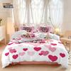 3pcs Valentine's Day Pink Romantic Love Printed Coreless Down Duvet Cover Set Multi Size Bedding Holiday Decoration