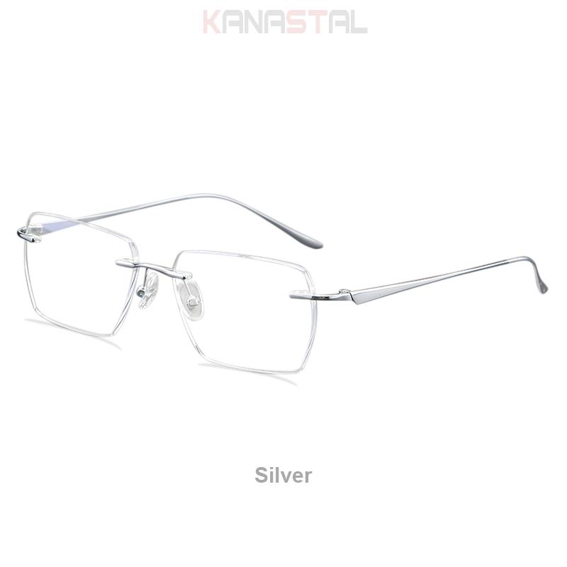 Men Ultralight Pure Titanium Frameless Eyeglasses Women Blue Light Blocking Business Glasses Prescription Myopia Reading Eyewear