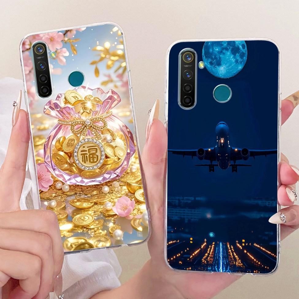 Transparent Casing For Realme 5 Pro Cover Fashion Cartoon Cute Funny Painted Soft Phone Case RMX1973 RMX1971