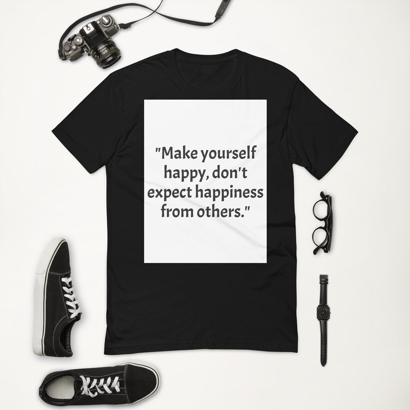 BlkWt.Co - Chapters: Make yourself happy - Short Sleeve T-shirt L
