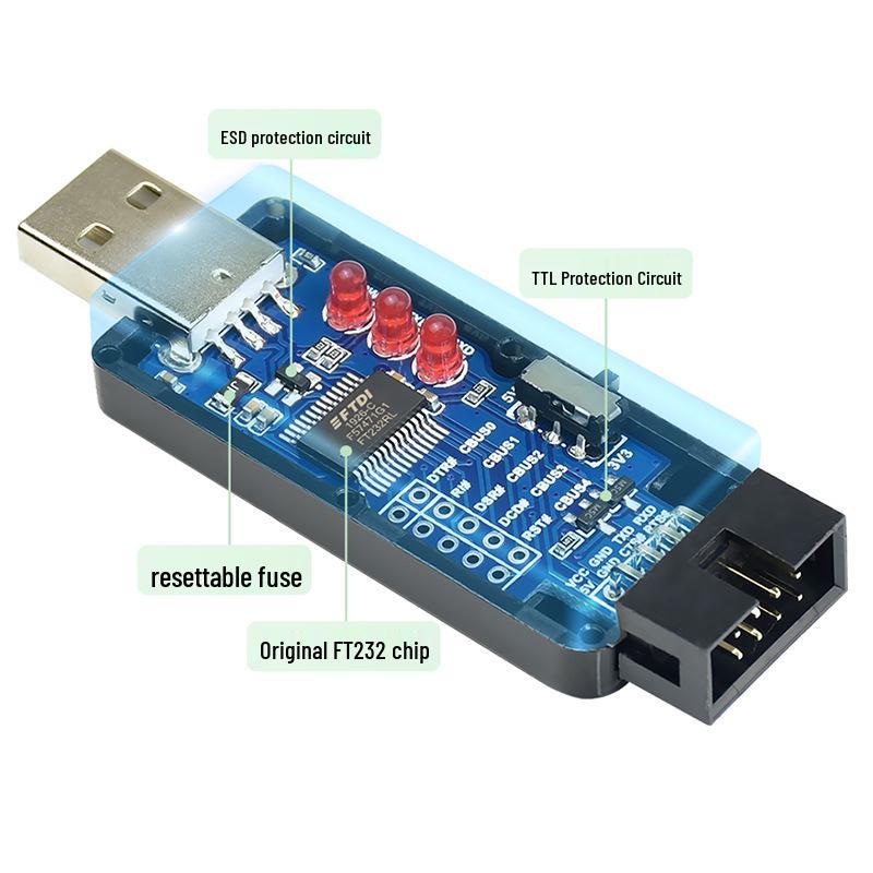 FT232RL Industrial Grade USB to TTL Serial Module with ESD Protection