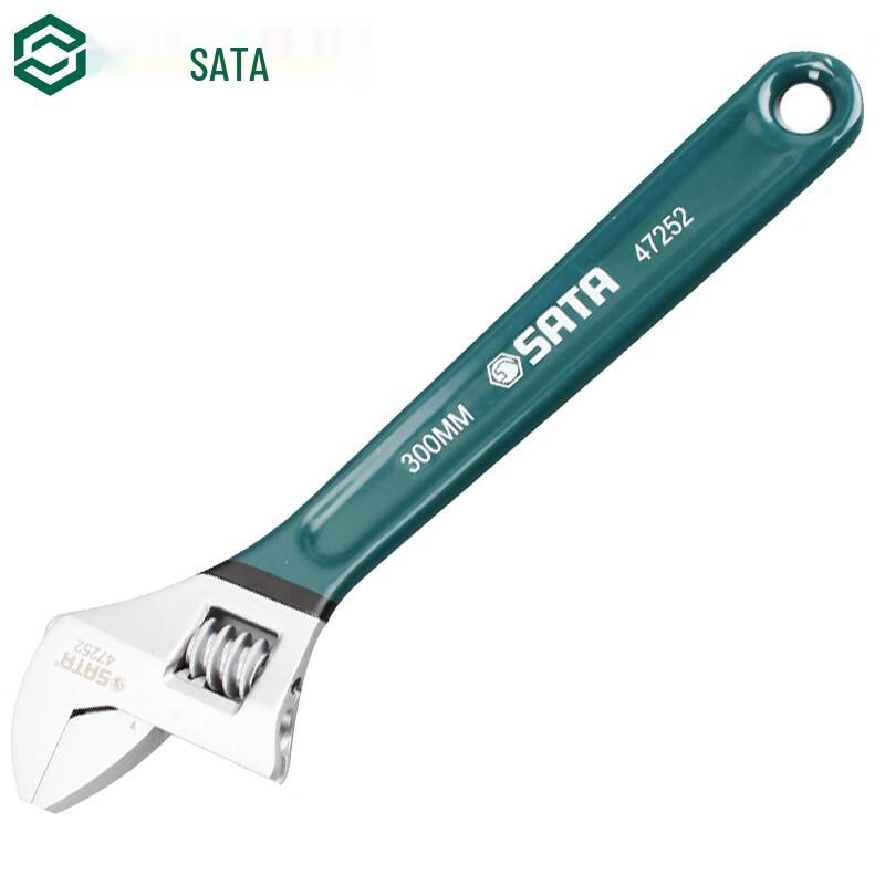 SATA 47252 Adjustable Wrench with Plastic Coated Handle