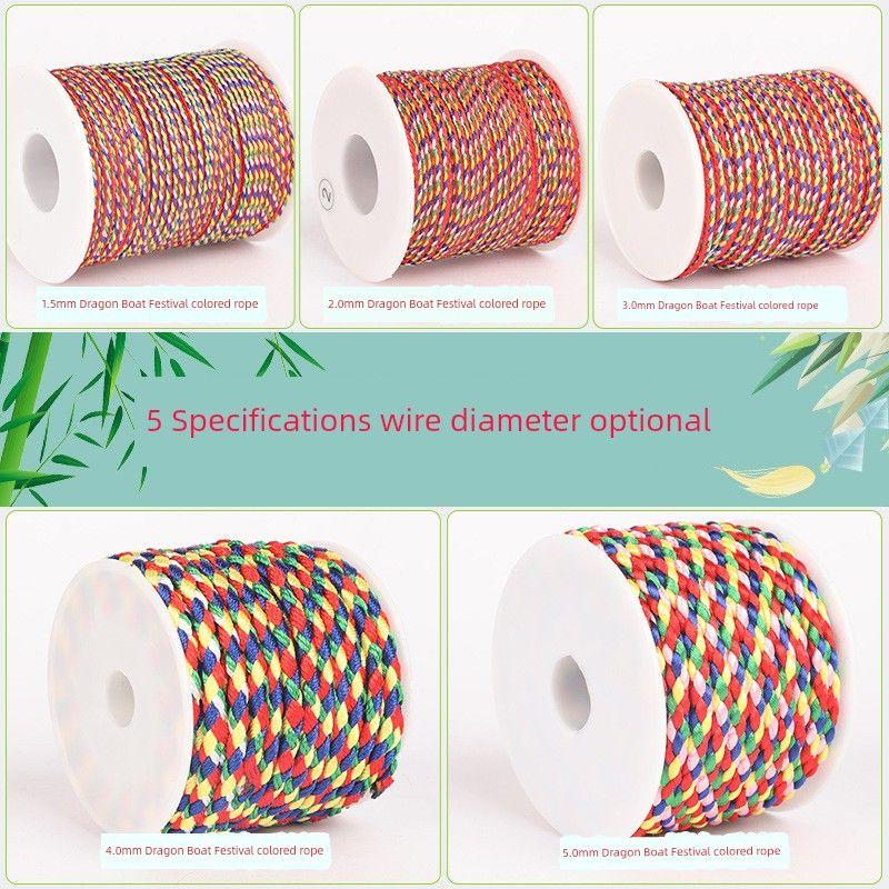Thread DIY Woven Red Carrying Strap Dragon Boat Festival Five-Color Rope Bracelet Braid Rope Necklace Diamond Beaded Thread Five-Color Thread