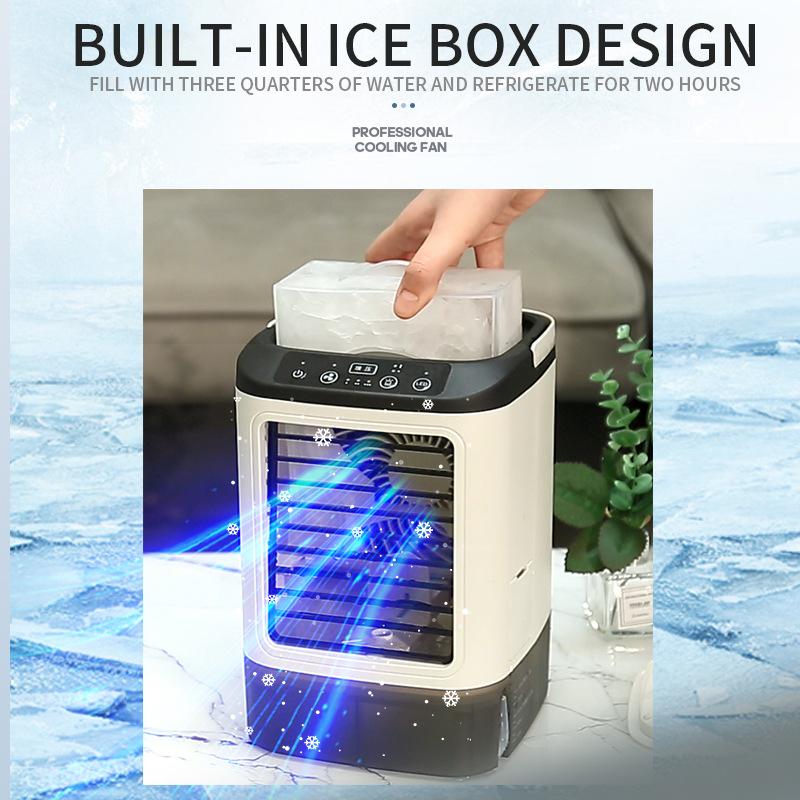 Portable Air Conditioner 3-Speed Desktop Dual Spray Ultrasonic Atomization Mini Air Cooler 900ML Water Tank for Bedroom Office
