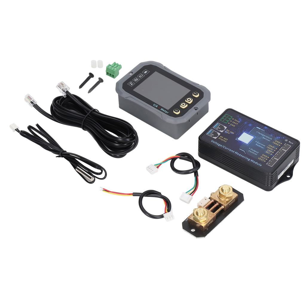 Battery Monitor 100A 2.4in LCD Display Battery Capacity Detector APP Control Voltage Current Meter with Shunt