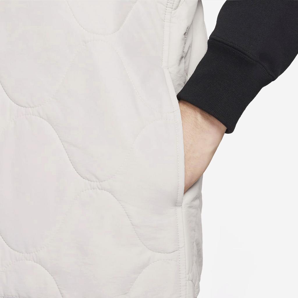 Nike Solid Warm Military Cotton Vest Men Tops Grey White DX0891-012