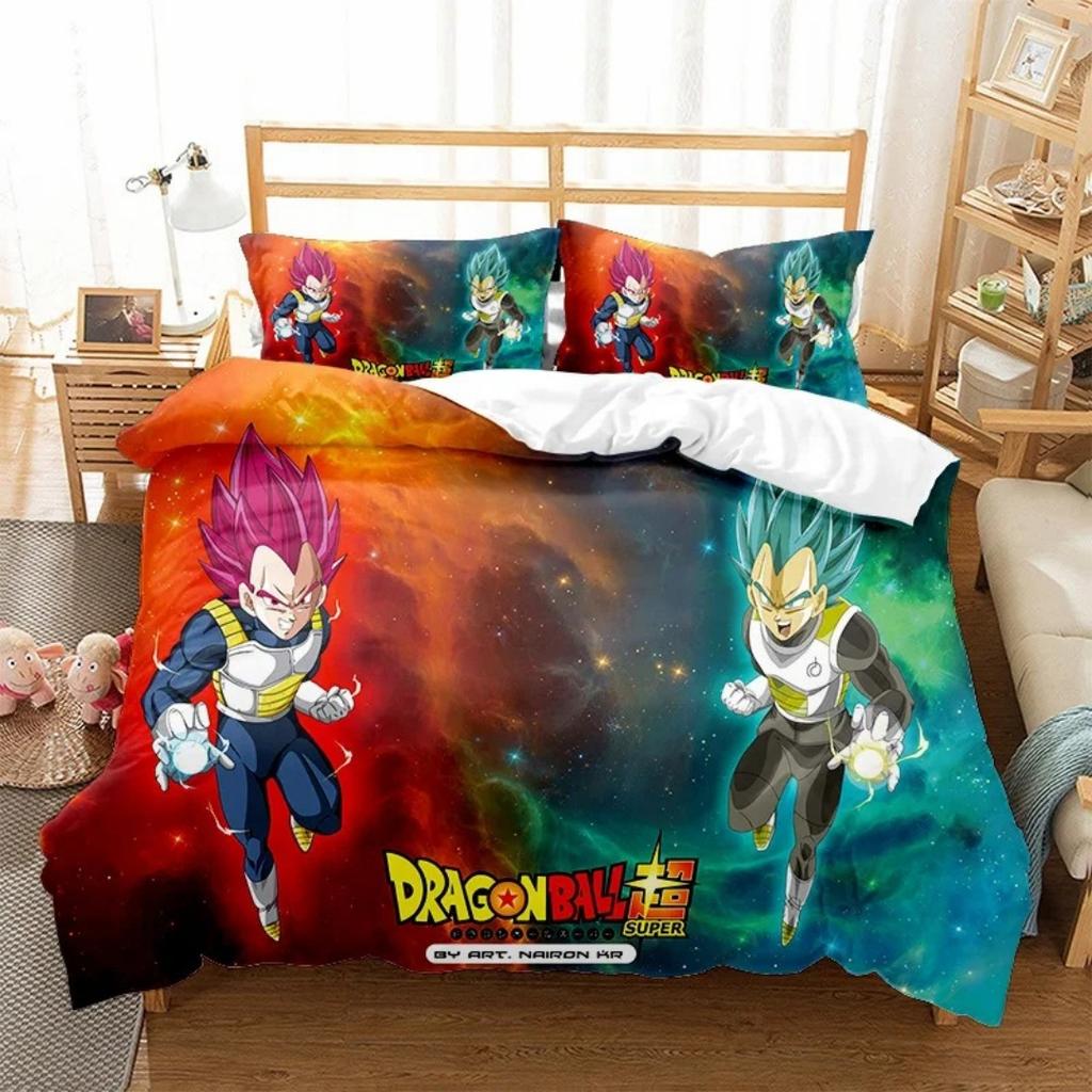 Japanese Anime Dragon Ball Bedding Set Goku Duvet Cover Comforter Bedclothes Single Twin Full Queen Size 3D Kids Adult Boys Gift