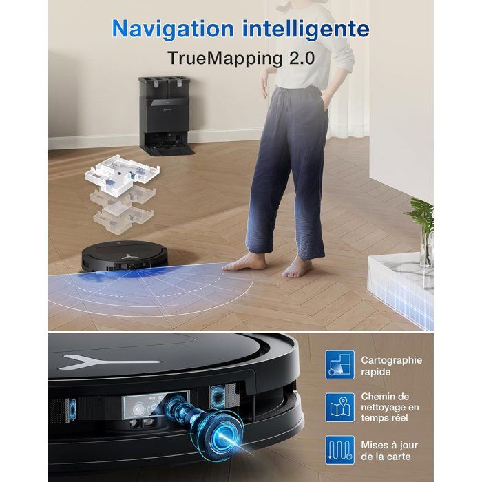 ECOVACS T50 Omni GEN2 - Robot Vacuum Mop - 21000Pa - ZeroTangle 2.0 - OMNI Station with Automatic Emptying