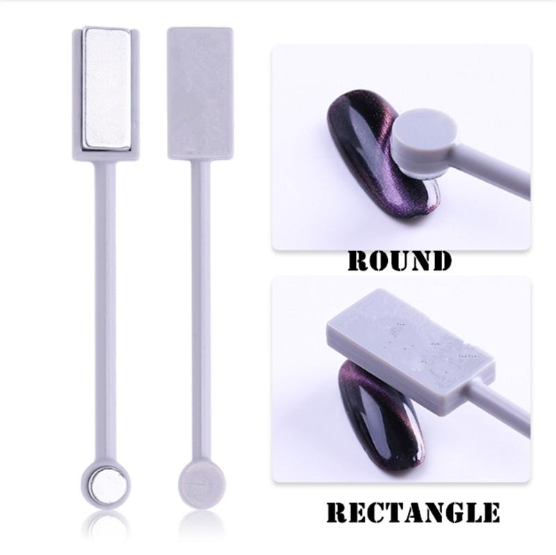 2 Pcs Nail Art Dual-ended Cat Eye Magnet Pen Flower Stripe Grid for DIY 3D Magnetic UV Gel Polish